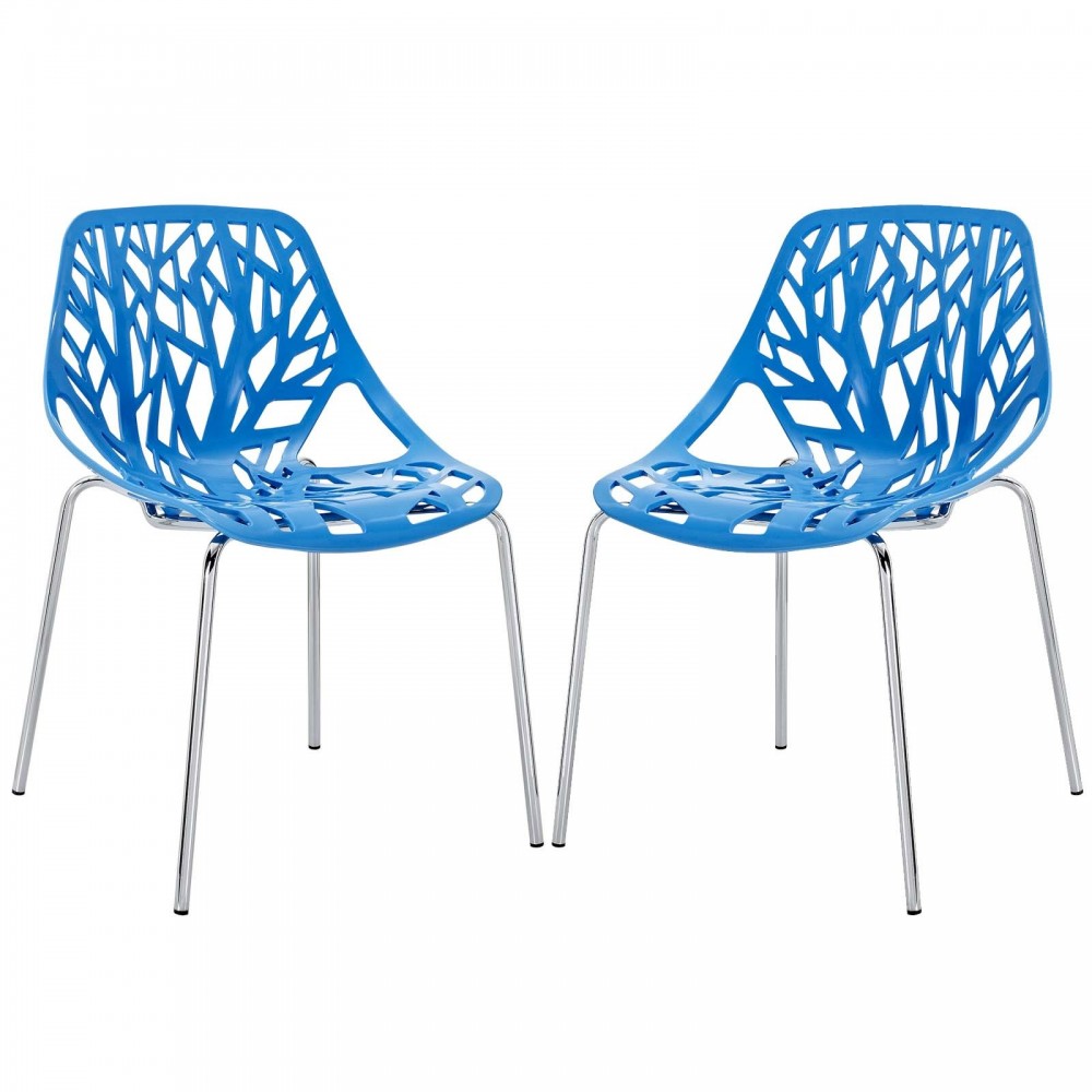 Stencil Dining Side Chair Plastic Set of 2
