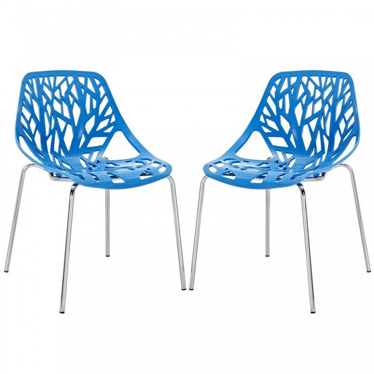 Stencil Dining Side Chair Plastic Set of 2