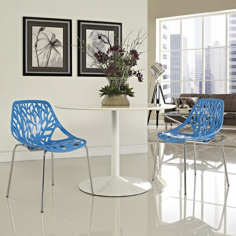 Stencil Dining Side Chair Plastic Set of 2