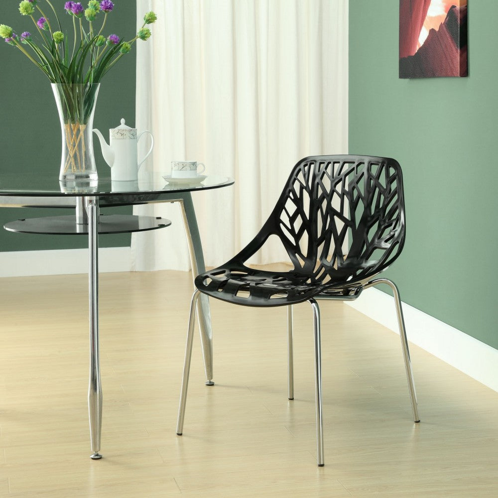 Stencil Dining Side Chair, Black