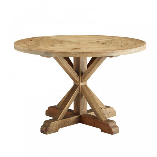 Stitch 47" Round Pine Wood Dining Table