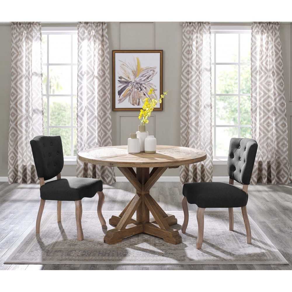 Stitch 47" Round Pine Wood Dining Table