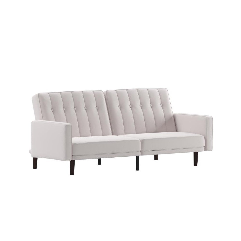 Stone Faux Linen Futon Sofa