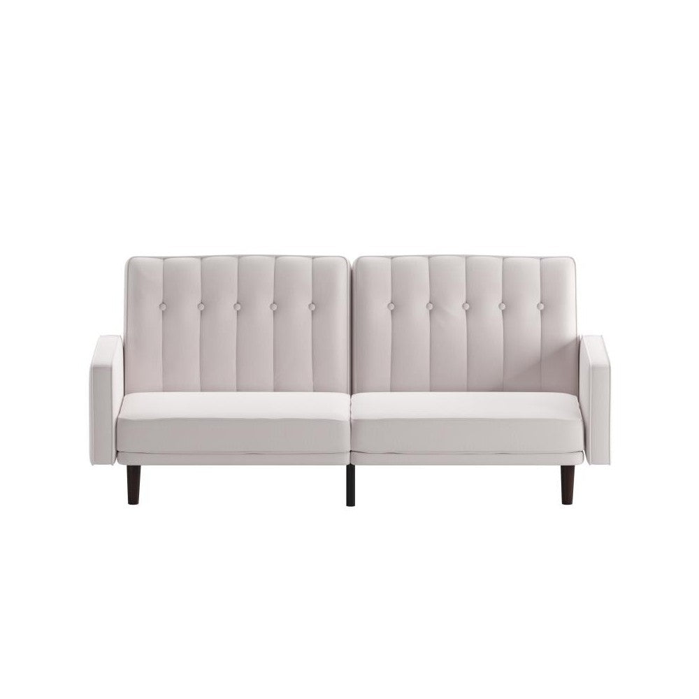 Stone Faux Linen Futon Sofa