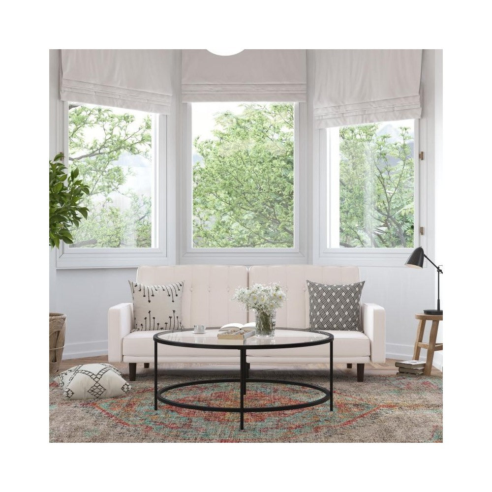 Stone Faux Linen Futon Sofa