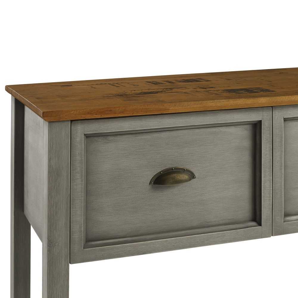 Stratford 3 Drawer Buffet Table - Rustic Oak/Gray