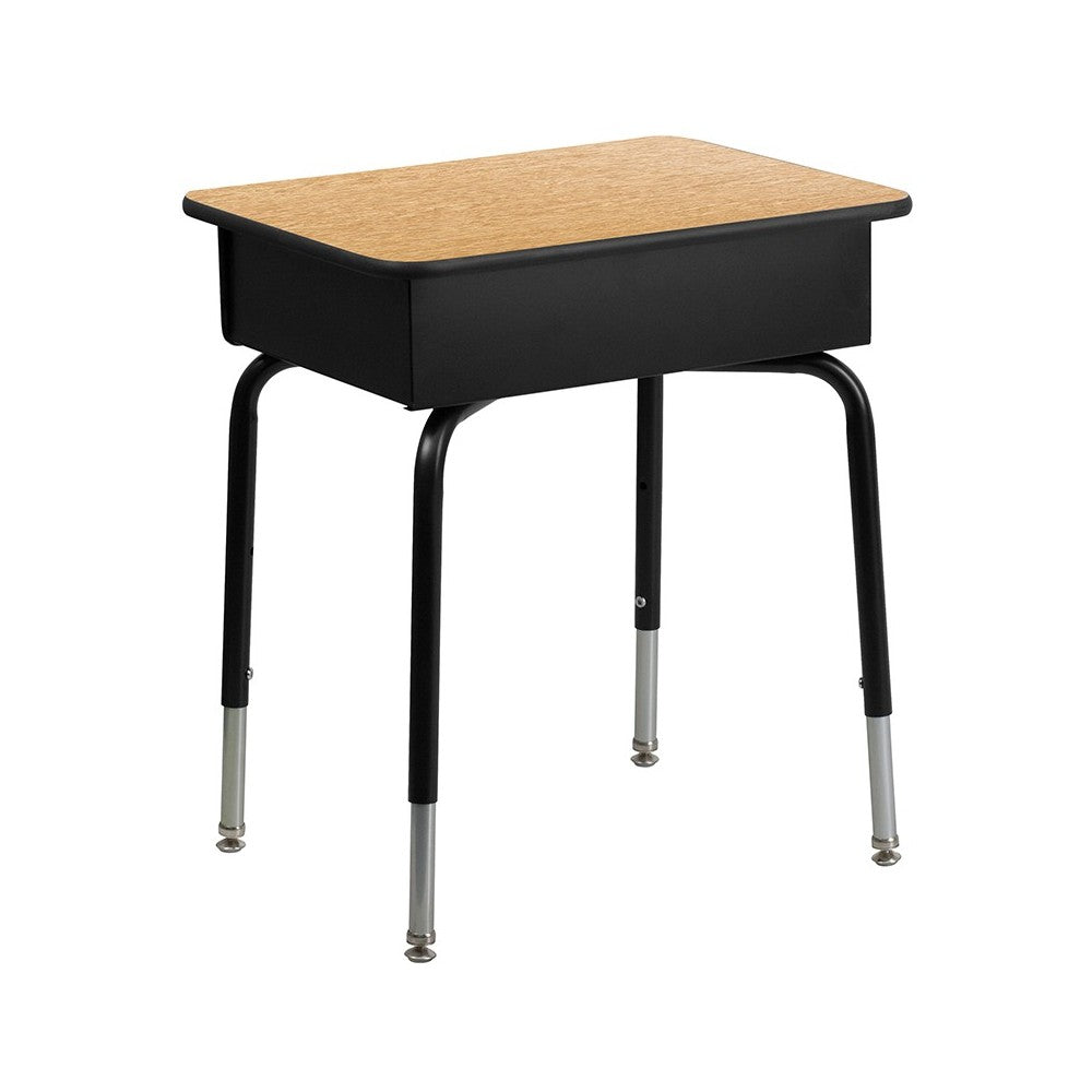 Student Desk with Open Front Metal Book Box