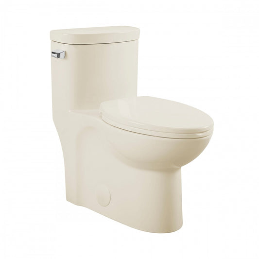 Sublime One-Piece Elongated Left Side Flush Handle Toilet in Bisque 1.28 gpf