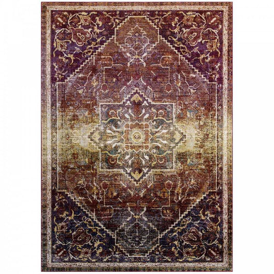 Success Kaede Transitional Distressed Vintage Floral Persian Medallion 4x6 Area Rug