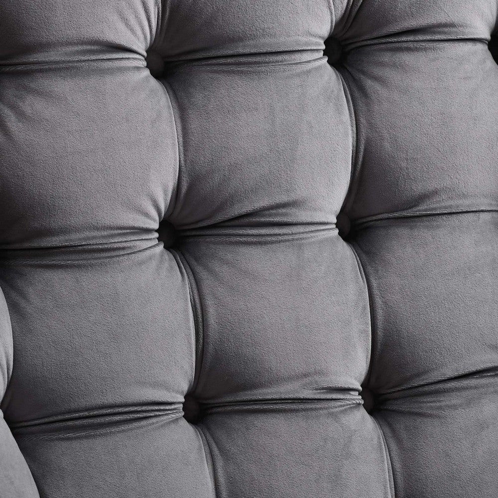 Suggest Button Tufted Performance Velvet Lounge Chair, Gray