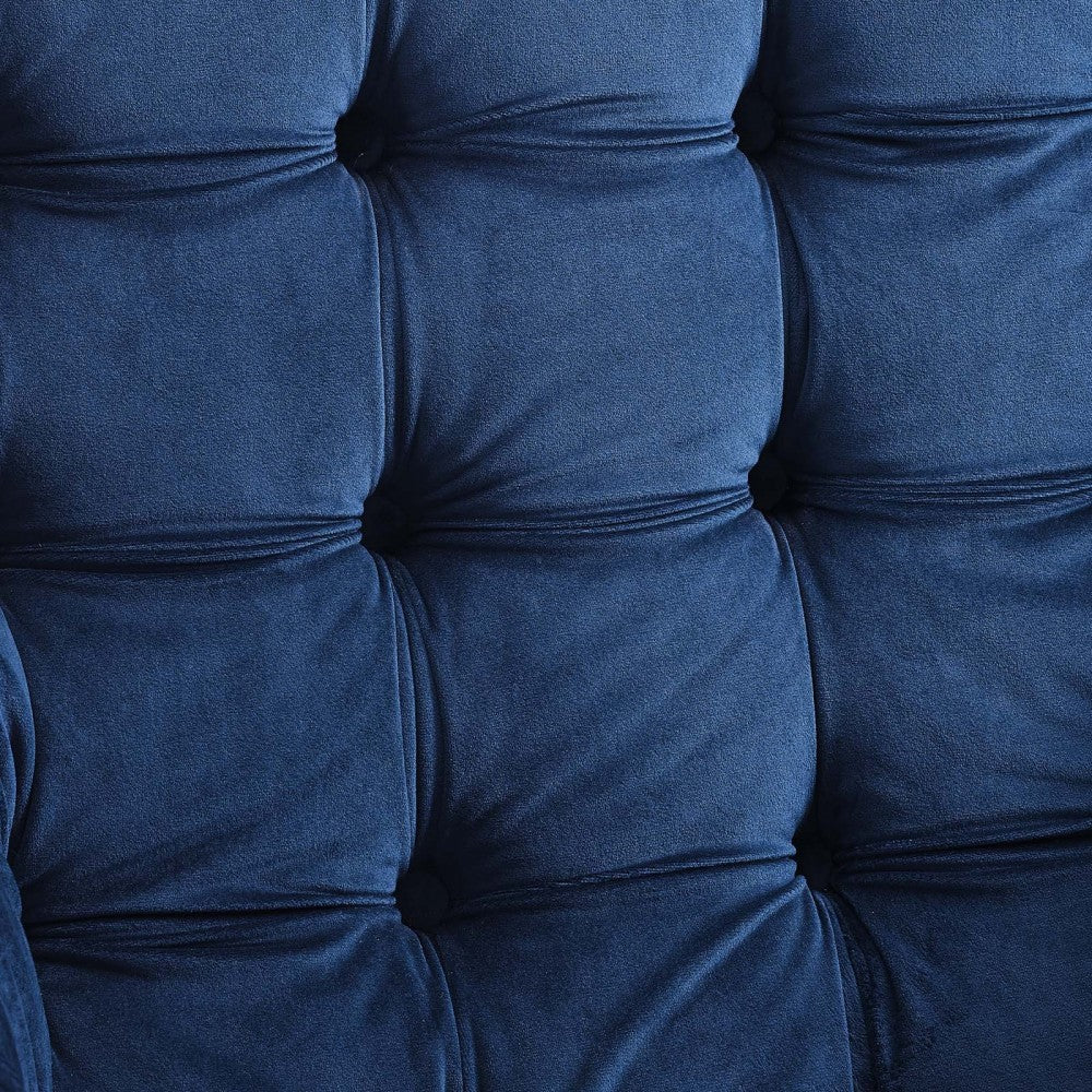 Suggest Button Tufted Performance Velvet Lounge Chair, Navy