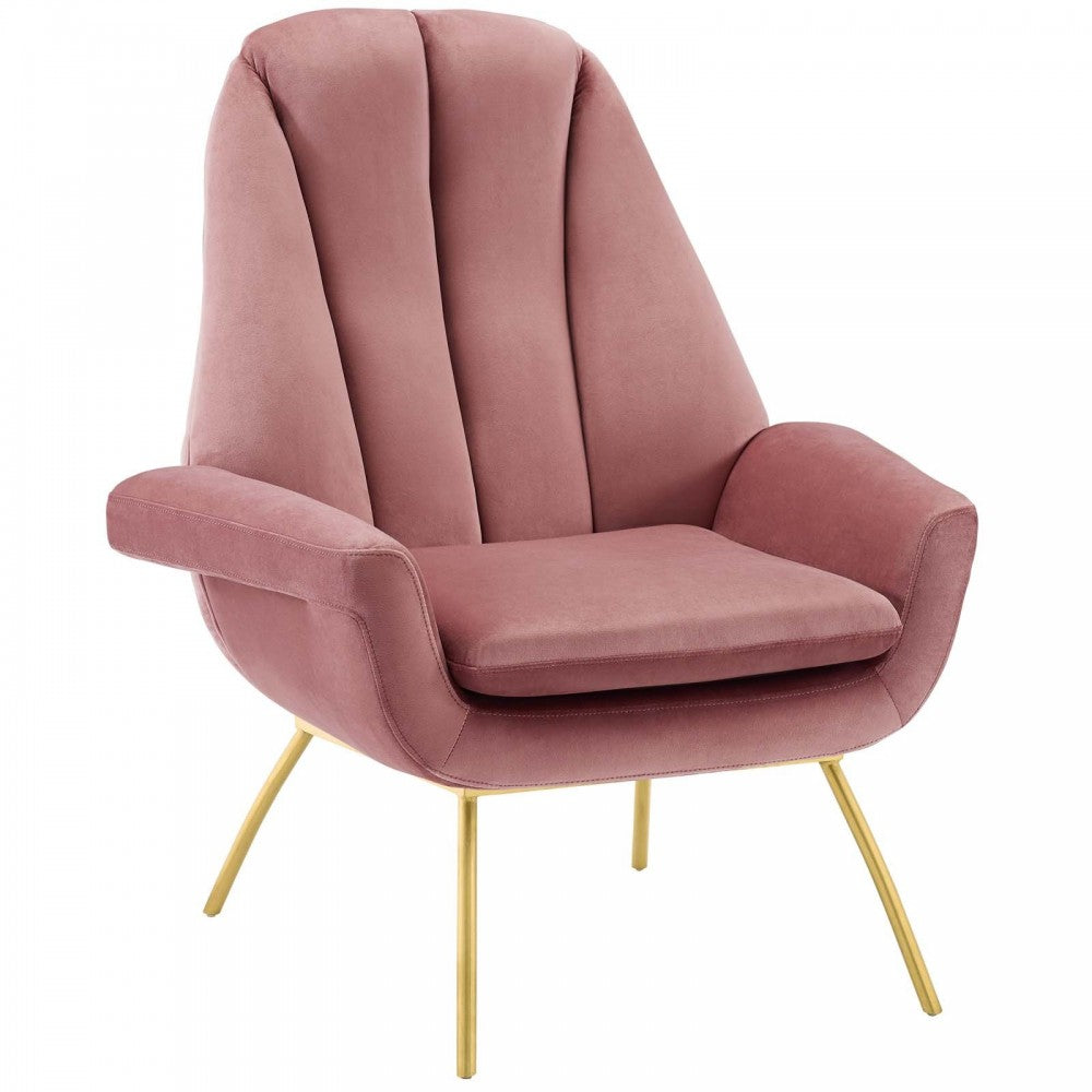 Summit Armchair Performance Velvet Set of 2, Dusty Rose