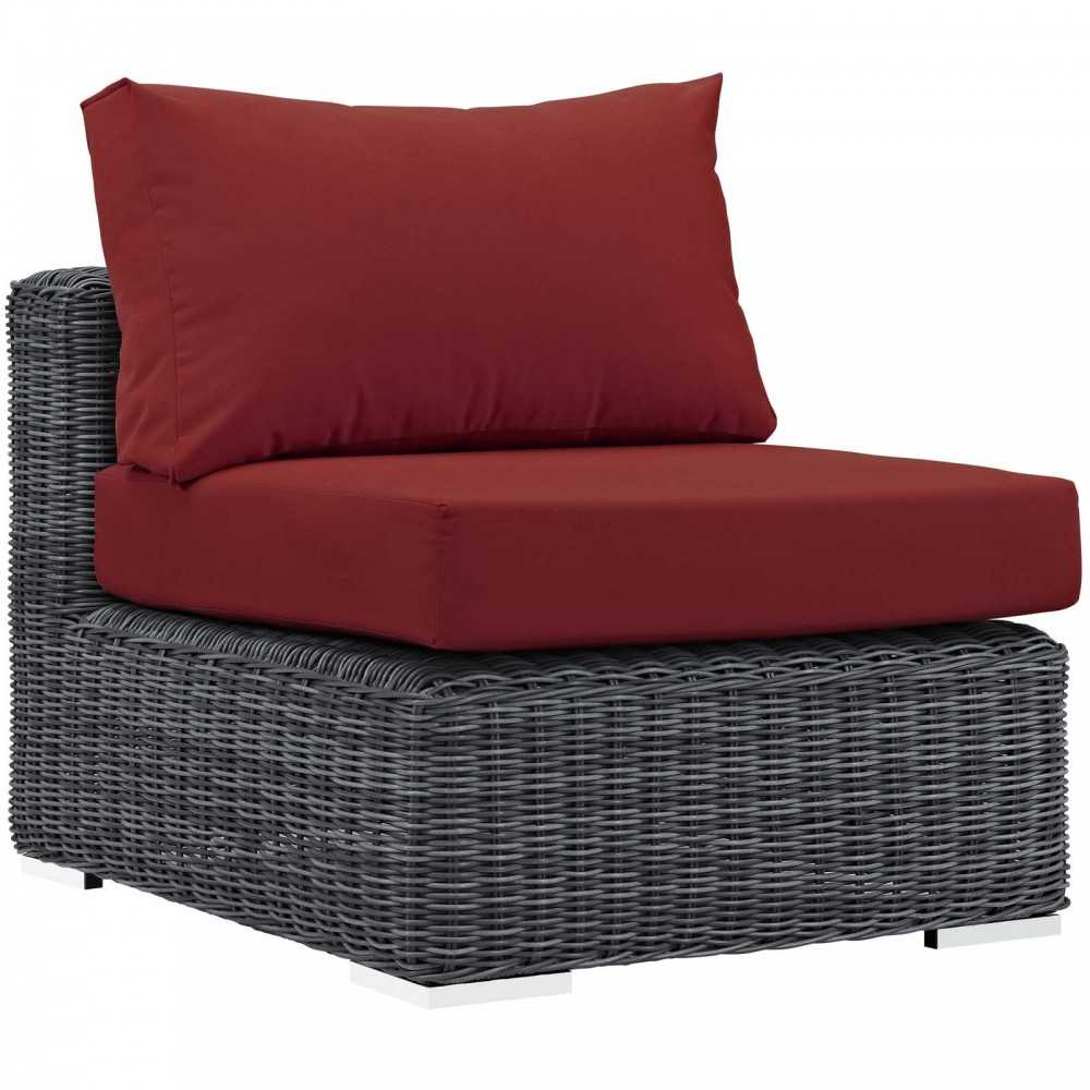 Summon 10 Piece Outdoor Patio Sunbrella Sectional Set, Canvas Red