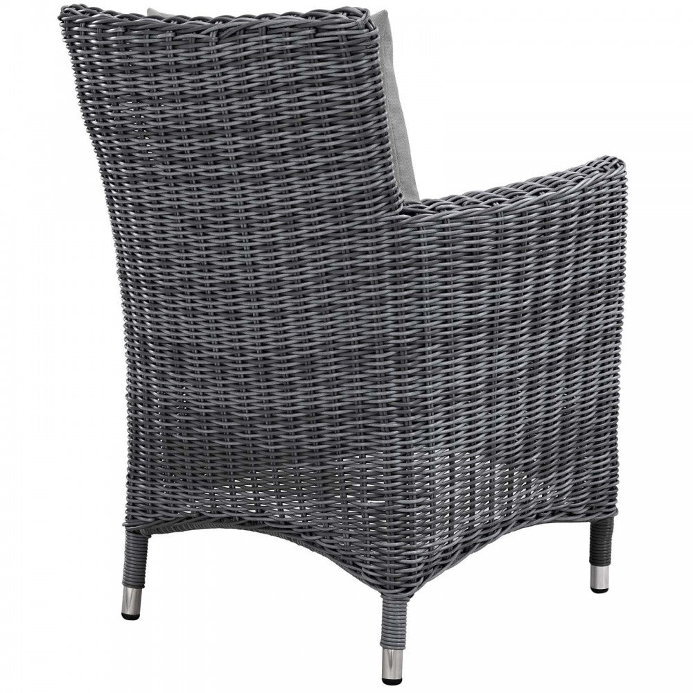 Summon 11 Piece Outdoor Patio Sunbrella Dining Set, Canvas Gray