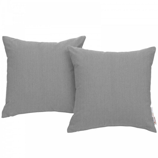 Summon 2 Piece Outdoor Patio Sunbrella Pillow Set, Gray