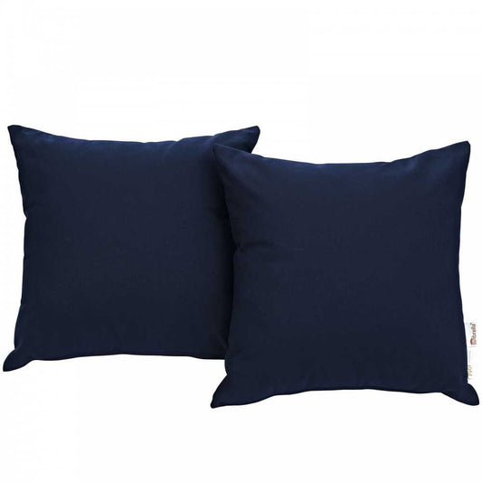 Summon 2 Piece Outdoor Patio Sunbrella Pillow Set, Navy