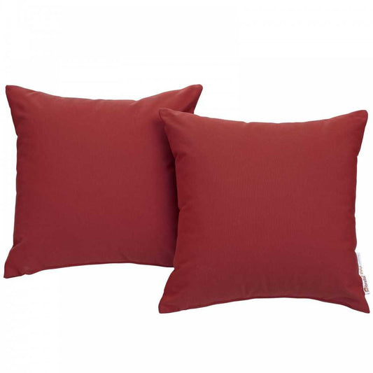 Summon 2 Piece Outdoor Patio Sunbrella Pillow Set, Red