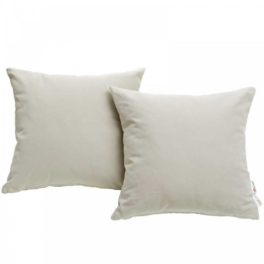 Summon 2 Piece Outdoor Patio Sunbrella Pillow Set, Beige