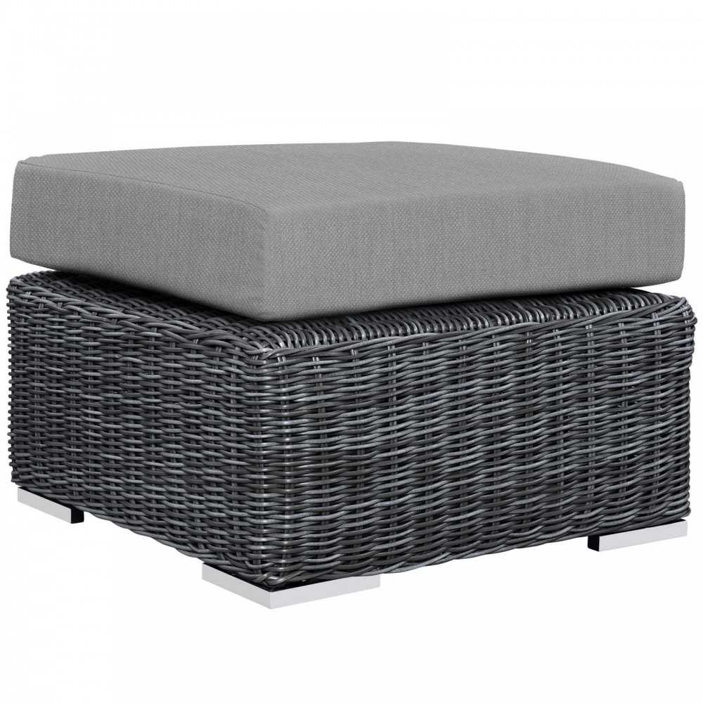 Summon 3 Piece Outdoor Patio Sunbrella Sectional Set, Canvas Gray, EEI-1905-GRY-GRY-SET