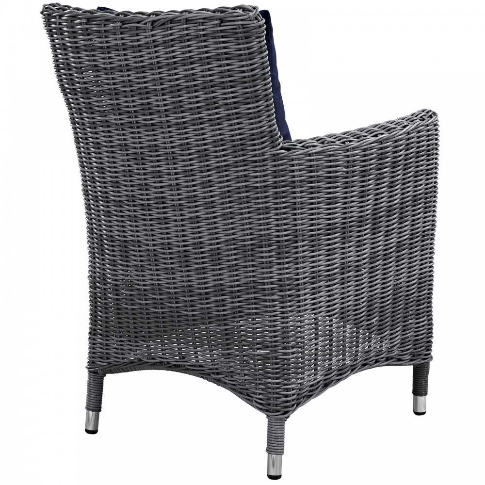 Summon 4 Piece Outdoor Patio Sunbrella Dining Set, Canvas Navy