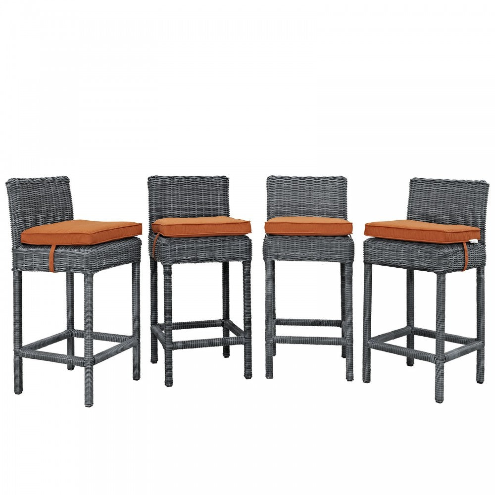 Summon Bar Stool Outdoor Patio Sunbrella Set of 4, Canvas Tuscan