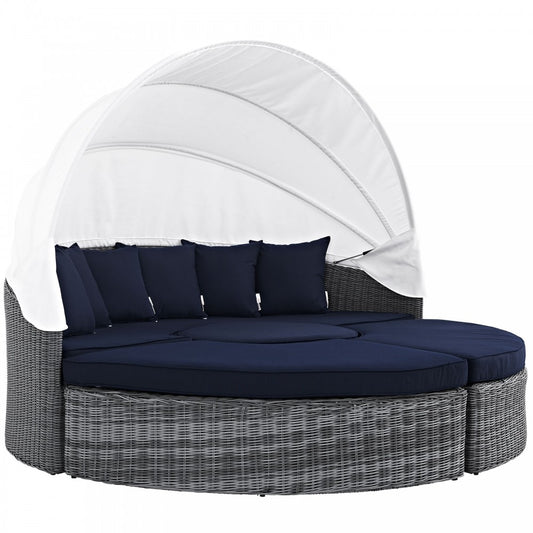 Summon Canopy Outdoor Patio Sunbrella Daybed, Canvas Navy