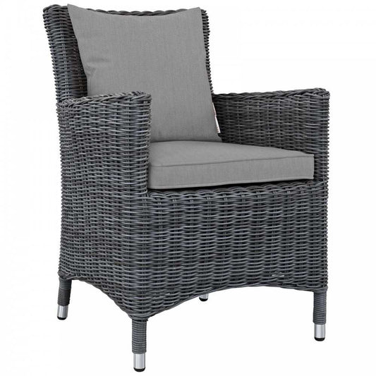 Summon Dining Outdoor Patio Sunbrella Armchair, Canvas Gray