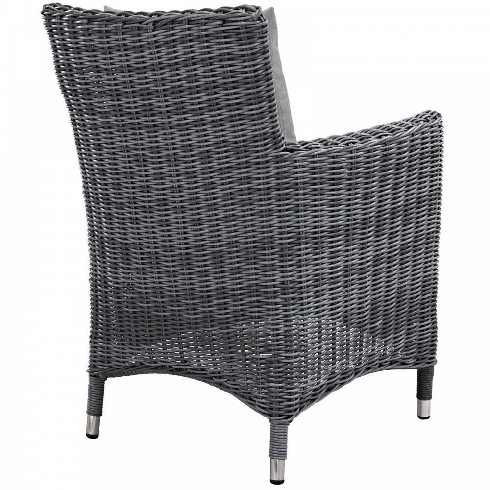 Summon Dining Outdoor Patio Sunbrella Armchair, Canvas Gray