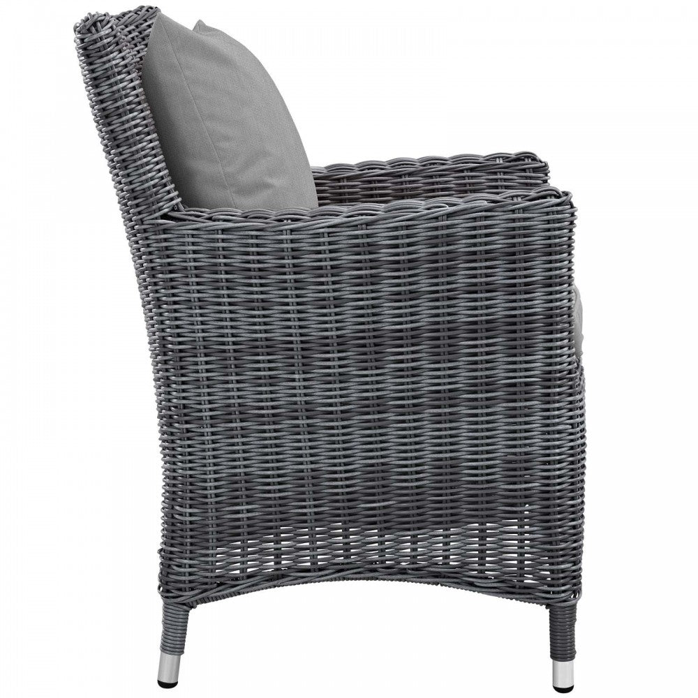 Summon Dining Outdoor Patio Sunbrella Armchair, Canvas Gray