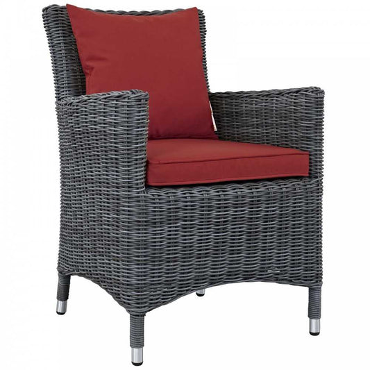 Summon Dining Outdoor Patio Sunbrella Armchair, Canvas Red