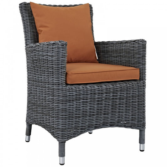 Summon Dining Outdoor Patio Sunbrella Armchair, Canvas Tuscan