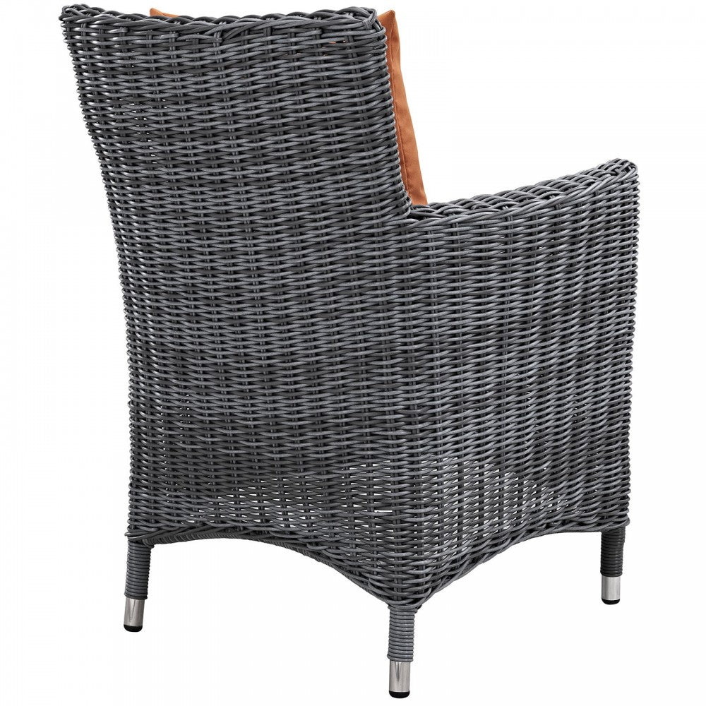 Summon Dining Outdoor Patio Sunbrella Armchair, Canvas Tuscan