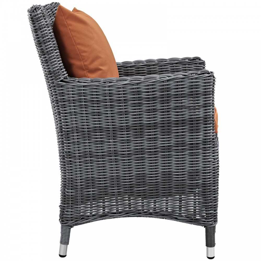 Summon Dining Outdoor Patio Sunbrella Armchair, Canvas Tuscan