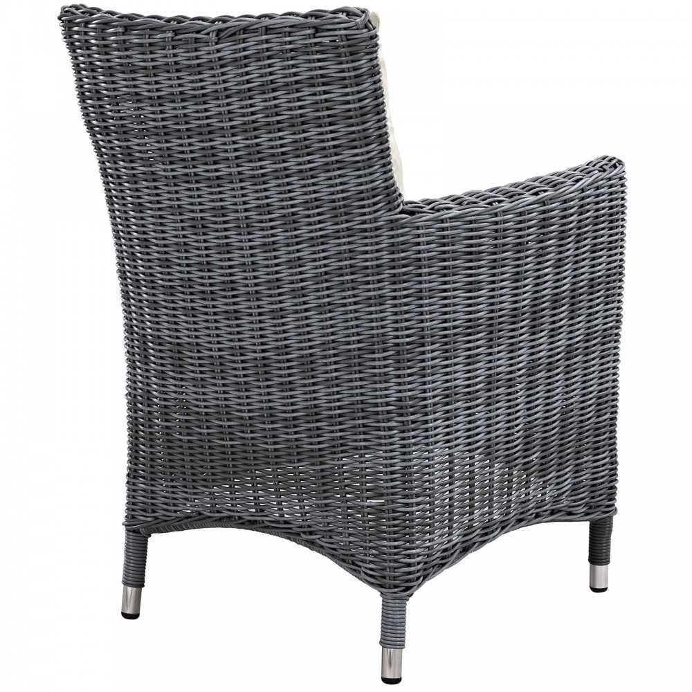 Summon Dining Outdoor Patio Sunbrella Armchair, Antique Canvas Beige