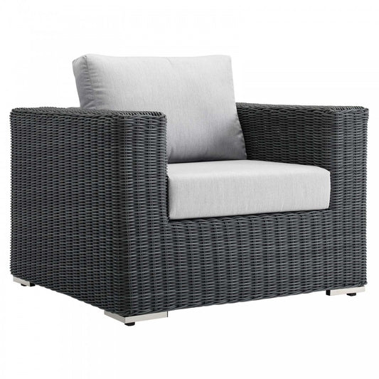 Summon Outdoor Patio Fabric Sunbrella Armchair, Canvas Gray