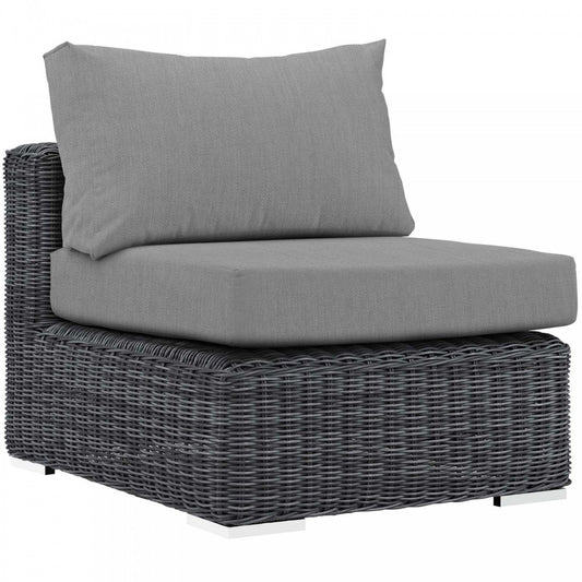 Summon Outdoor Patio Sunbrella Armless, Canvas Gray