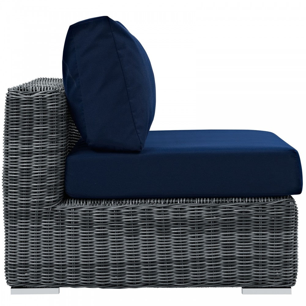 Summon Outdoor Patio Sunbrella Armless, Canvas Navy