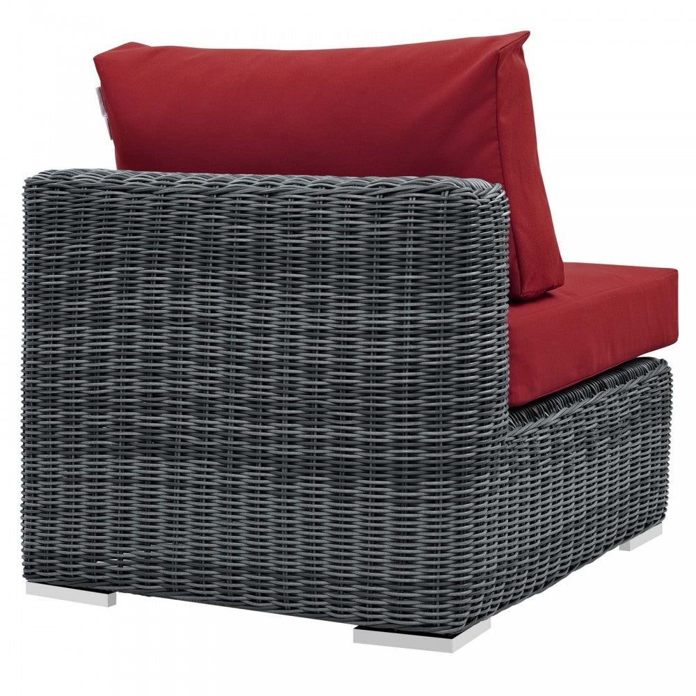 Summon Outdoor Patio Sunbrella Armless, Canvas Red