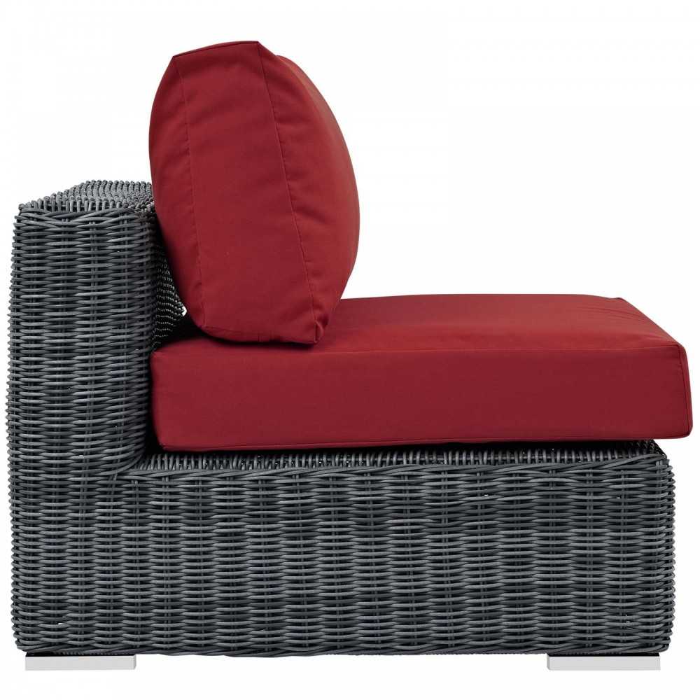 Summon Outdoor Patio Sunbrella Armless, Canvas Red