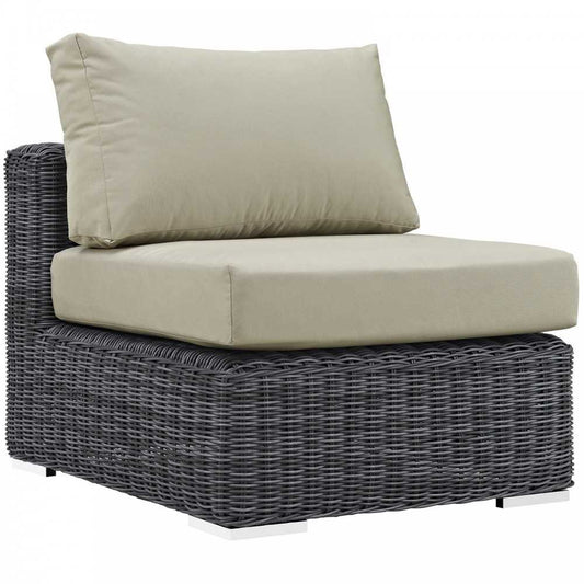 Summon Outdoor Patio Sunbrella Armless, Canvas Antique Beige