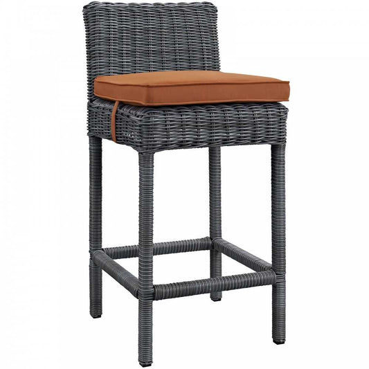 Summon Outdoor Patio Sunbrella Bar Stool, Canvas Tuscan