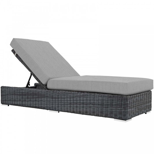 Summon Outdoor Patio Sunbrella Chaise Lounge, Canvas Gray