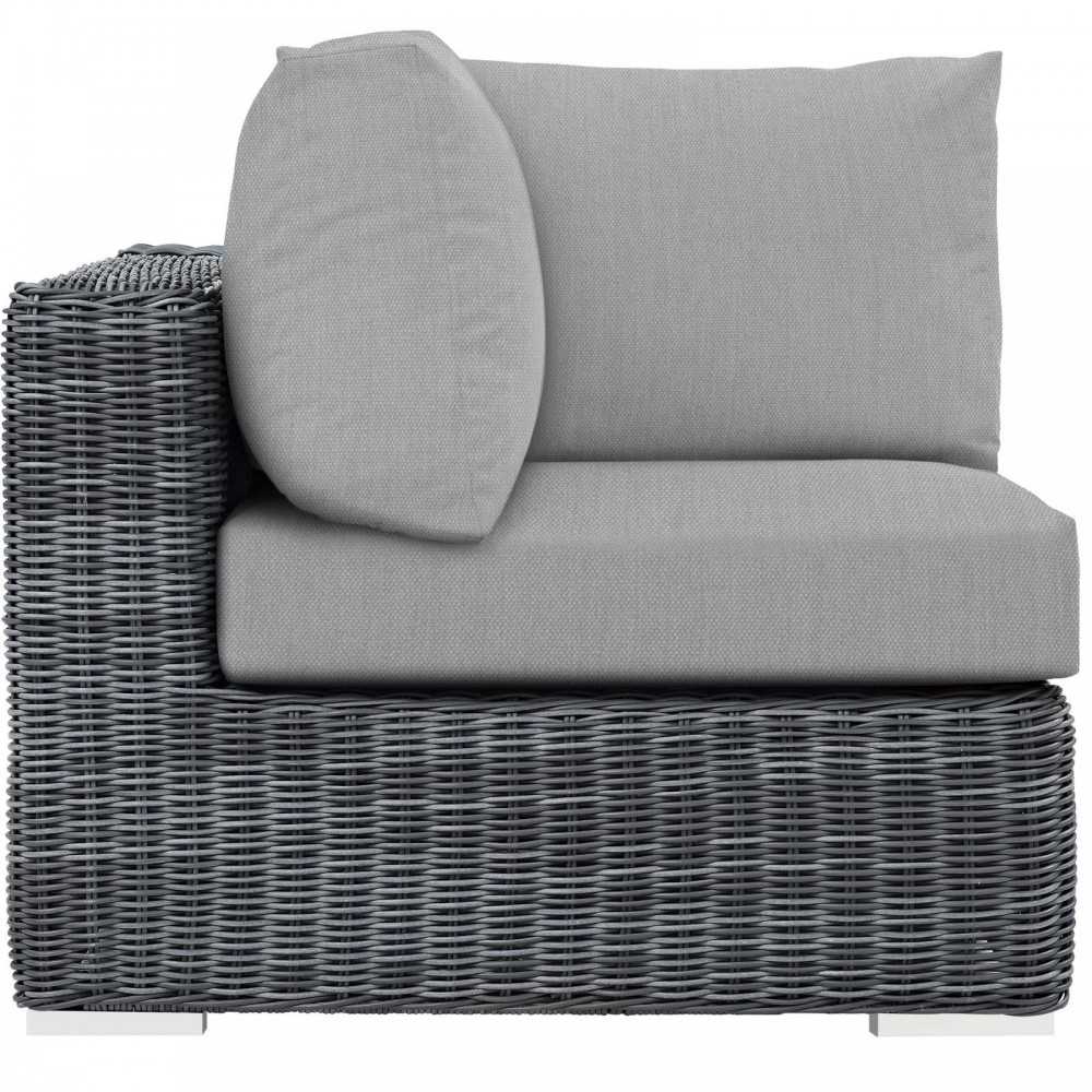 Summon Outdoor Patio Sunbrella Corner, Canvas Gray