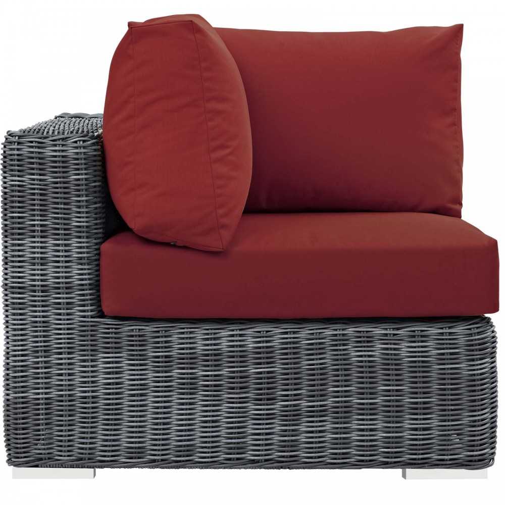 Summon Outdoor Patio Sunbrella Corner, Canvas Red