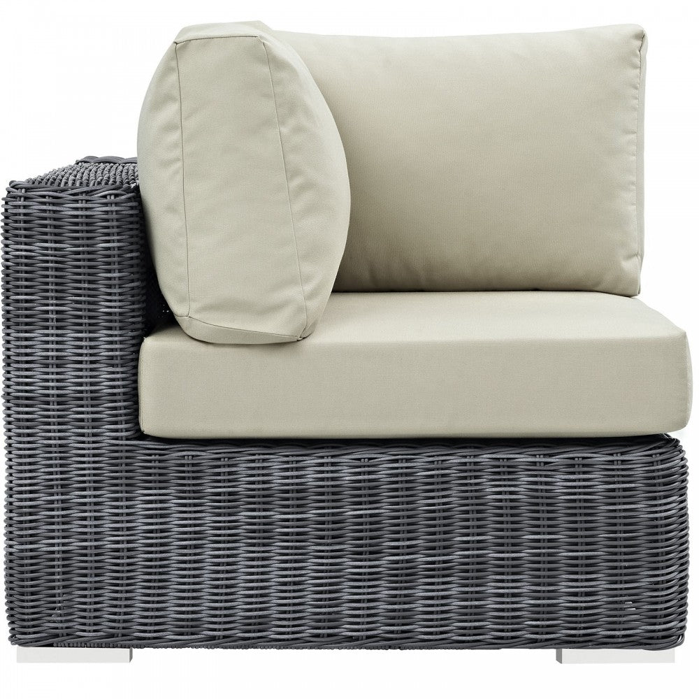 Summon Outdoor Patio Sunbrella Corner, Canvas Antique Beige