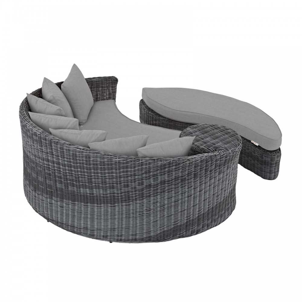 Summon Outdoor Patio Sunbrella Daybed, Canvas Gray