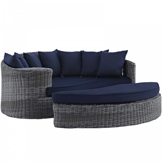Summon Outdoor Patio Sunbrella Daybed, Canvas Navy