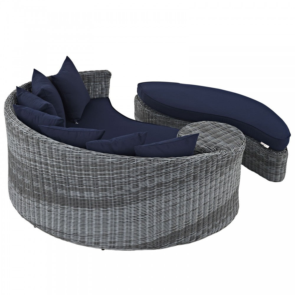 Summon Outdoor Patio Sunbrella Daybed, Canvas Navy