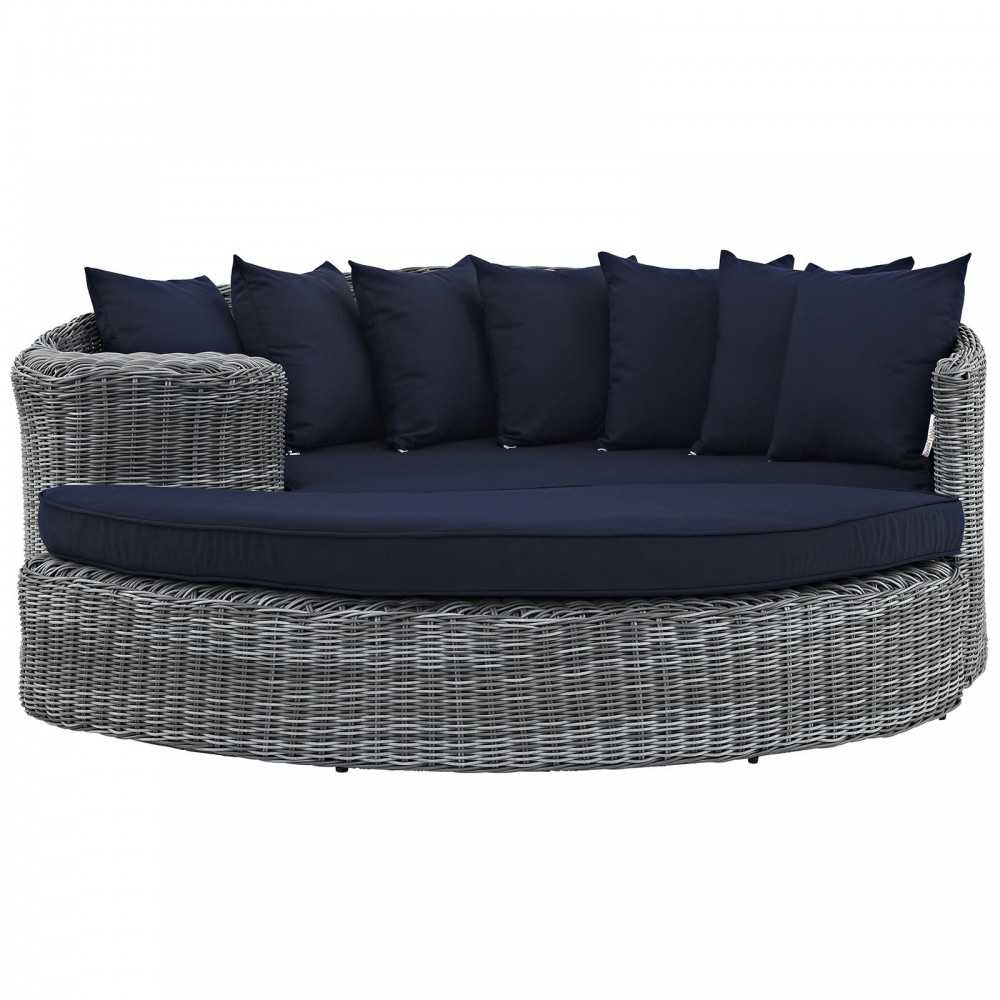 Summon Outdoor Patio Sunbrella Daybed, Canvas Navy