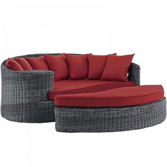 Summon Outdoor Patio Sunbrella Daybed, Canvas Red